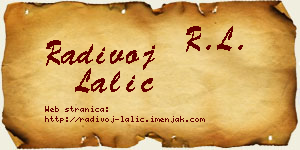 Radivoj Lalić vizit kartica